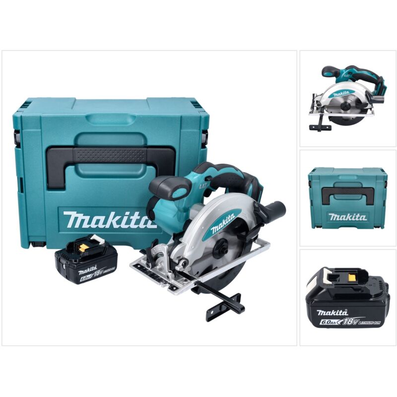 Sega circolare Makita DSS 610 G1J 18 V 165 mm + 1x batteria 6,0 Ah + Makpac  - senza caricabatterie