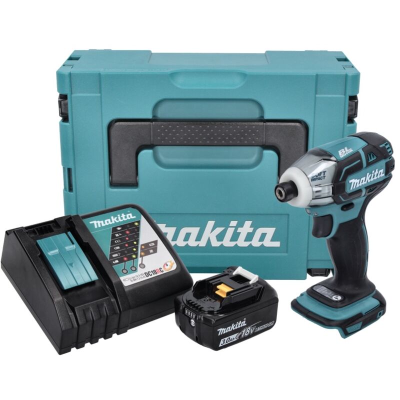 Makita DTS141RF1J 40Nm 1/4' Brushless 18V Cordless Oil-Pneumatic  Screwdriver + 1x 3.0Ah Battery + Charger + Makpac Case