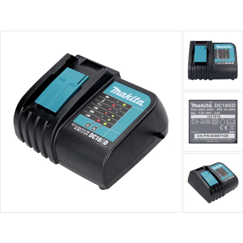 Caricabatteria Makita DC18SD - Per Batterie Litio 14.4-18V, Ricarica Veloce, Con Ventola - Foto 6