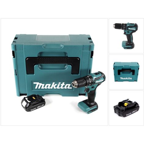 Trapano a percussione a batteria Makita DHP 483 Y1J 18V 40Nm + Makpac + 1x batteria 1,5 Ah - senza caricabatterie