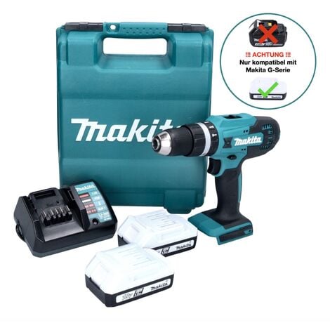 Trapano avvitatore a percussione MAKITA 2 batterie 18V 5,0 Ah,  caricabatterie, valigetta - Ø13mm - DHP458RTJ