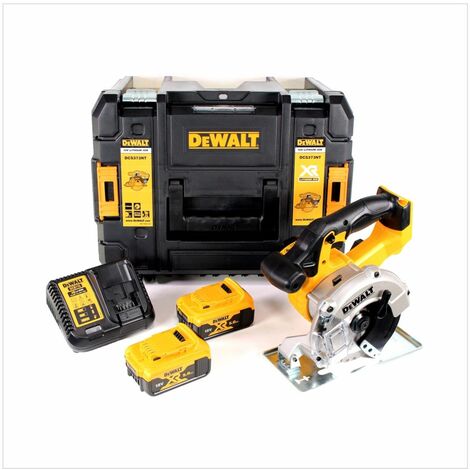 Dewalt DCS 373 P2 Sega circolare per metalli a batteria 18V Li-Ion in  valigetta TSTAK + 2x Batterie DCB 184 5,0 Ah + Caricabatterie DCB 115 XR +  1x Lama per sega circolare 140mm