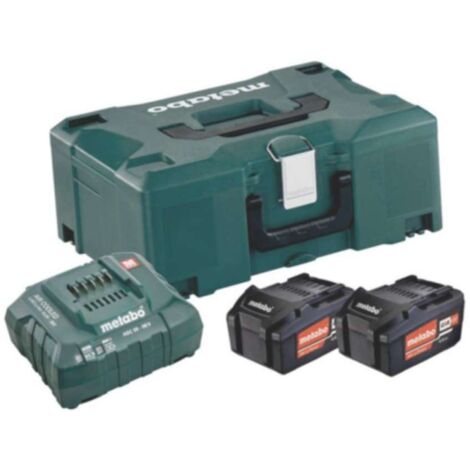 Metabo Accessori - Set di caricabatterie 4 A e 2 batterie Li-Power da 18 V 4,0 Ah 685064000
