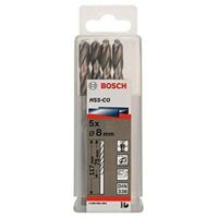 Punte elicoidali HSS-Co Bosch 8,0 x 75 x 117 mm 5 pezzi ( 2608585894 ) Lega di cobalto DIN 338 per metallo