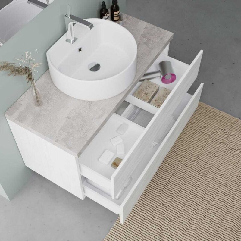 Meuble salle de bain effet beton au meilleur prix | Leroy Merlin