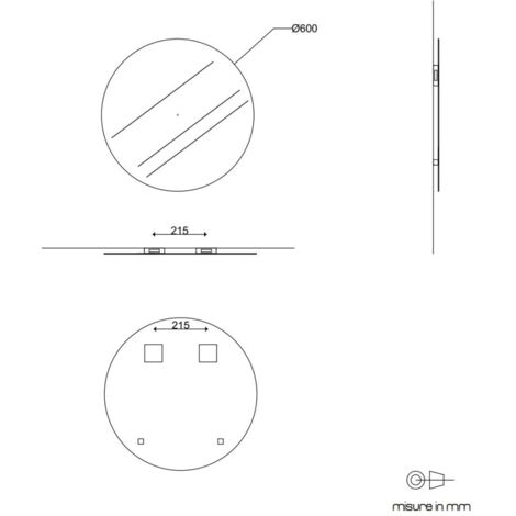 Miroir Moderne De Salle De Bain De Design Rond Diamètre Cm 60 Brillant