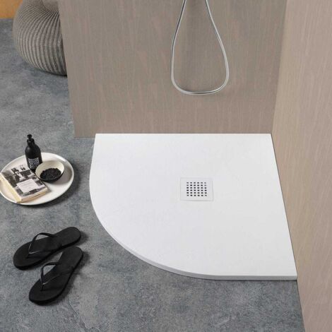 Receveur de douche 80x80 cm extra plat ONDA en résine surface ardoisée