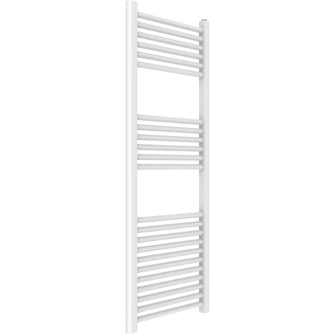 Kiamami Valentina – Sèche-serviettes mixte 45x120cm en acier blanc – 23 tubes horizontaux – Efficacité thermique 467W à 50° – Raccord 1/2'' (1/3)