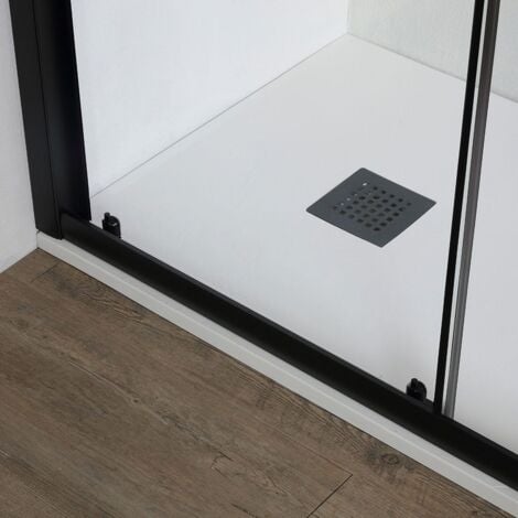 Porte De Douche Niche Noir Mat Coulissante 130 Cm  City