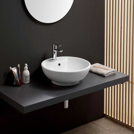 Lavabo à Poser Carré ELISE 65cm – Céramique Blanc LPP (neuf Sous Emballage)