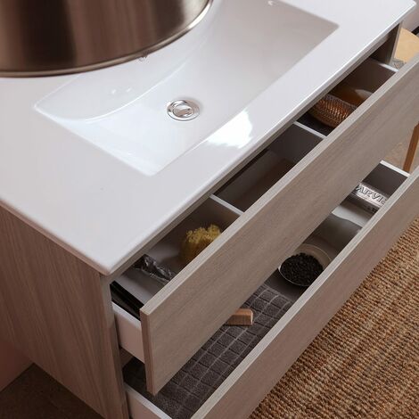 Composition Salle De Bain 90Cm Suspendue Avec Tiroirs Leone Orme  Berlin