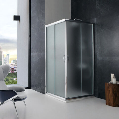 Parois cabine de douche angulaire opaque h 185 mod. Ready 80X80 cm carré