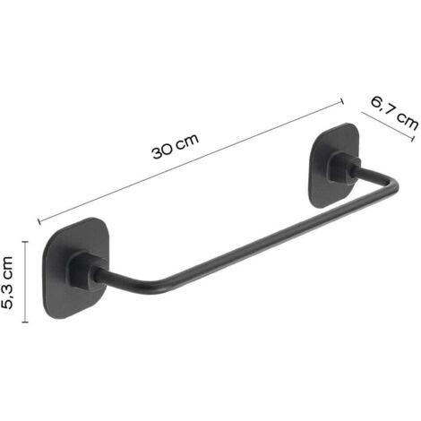 Porte-serviettes Mural Autocollant En Acier Inoxydable SUS304 Brossé - 3 Tailles (30cm, 40cm, 55cm), Installation Facile Sans Perçage