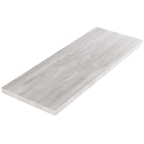 Kiamami Valentina – Étagère pour lavabo 120 cm – Bois mélaminé finition béton – Supporte 1 ou 2 lavabos en céramique – Dimensions 120x46x4 cm