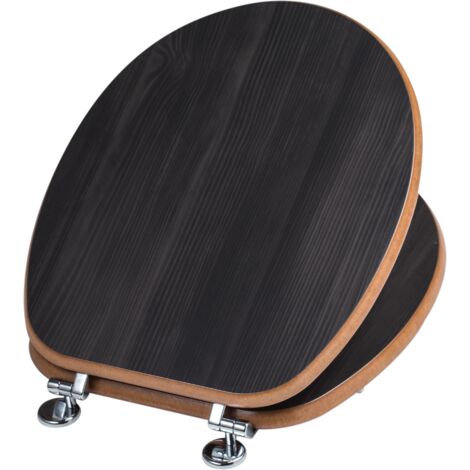 Marco Paul Interiors Abattant Toilette Universel Bois MDF 45.7 Cm - Siège Ovale Réglable