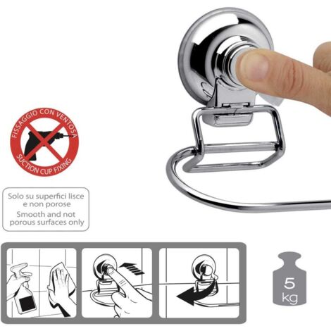 MSV Porte Couverts à Ventouses En Acier Chromé - Gain De Place Cuisine Pratique