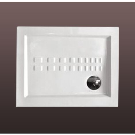 Kiamami Valentina – Receveur de douche rectangulaire 70x90 cm – Extra plat 5,5 cm – Céramique blanche anti-dérapante – Installation au ras du sol (1/4)