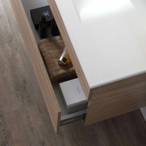 Meuble De Salle De Bain 120 Cm En Chêne Well Suspendu  Sole