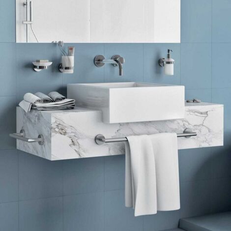Aqualine - Porte-brosse à dents mural SAMBA blanc de lait verre/chrome Aqualine - Porte-brosse à dents mural SAMBA blanc de lait verre/chrome