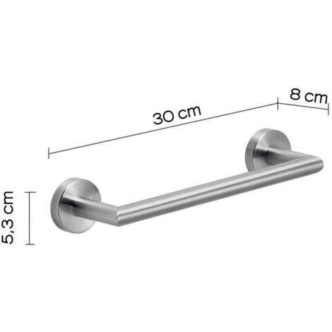 Porte-Serviettes Inox Brossé 100 Cm - à Percer, Diamètre 19 Mm, Pour Salle De Bain/Sauna