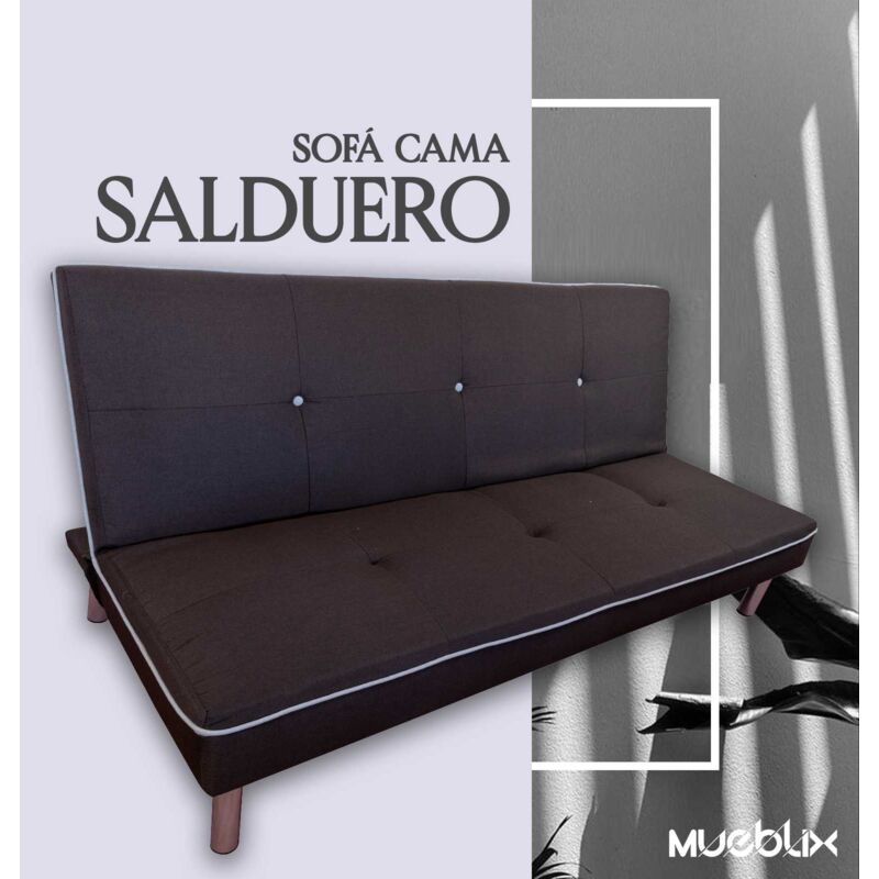 Mueblix.com Sofa Cama salduero 3 plazas de modernos apertura click clack tapizado en tela color