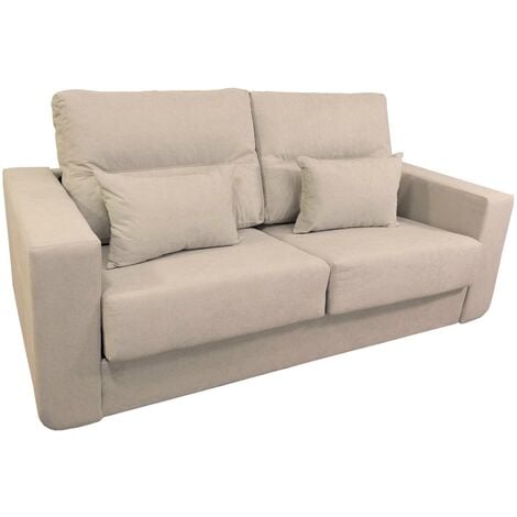 Sofá cama clic clac de 3 plazas Perla en tejido reclinable de diseño nórdico