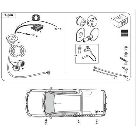 FAISCEAU SPECIFIQUE 7 BROCHES POUR FIAT FULLBACK (05/16-)
