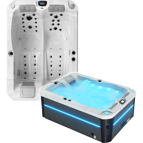 Spa 2 places allongées Archipel® GT2 LED BLANC MARBRE - Spa Thérapeutique Balboa 210x148