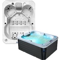 Spa rigide 2 à 4 places GS4 – 74 jets hydromassants – Pompe 5 HP – Dimensions 215x160 cm – Couverture thermique incluse – Archipel