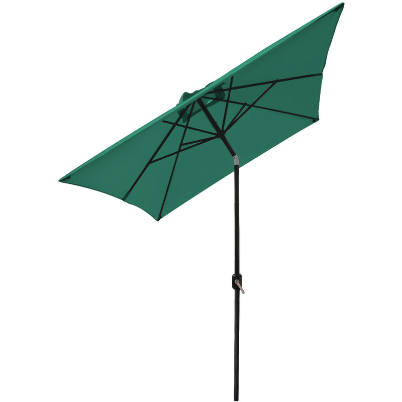 2x3M Garden Parasol Umbrella Patio Outdoor Sun Shade Aluminium Crank Tilt 