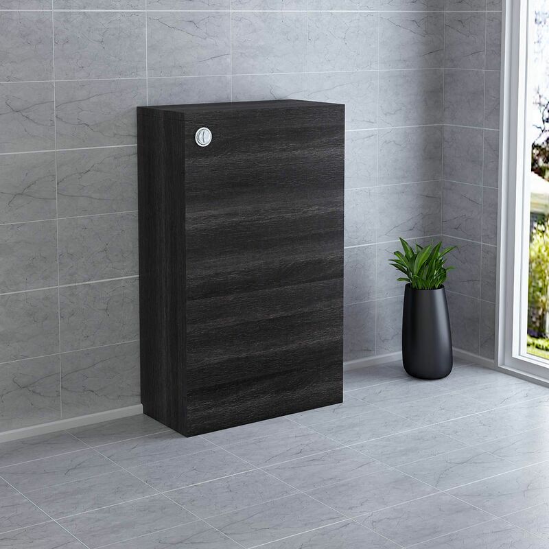 NRG 500mm Gloss Grey Back To Wall Bathroom Toilet Unit Concealed Cistern Furniture 
