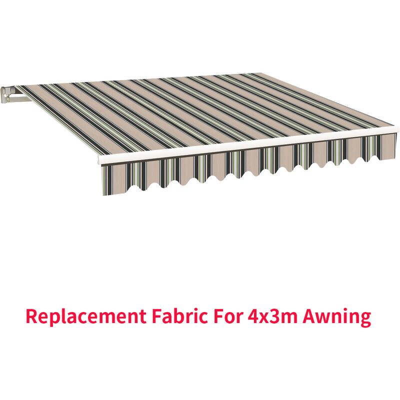 Green Bay Grey Garden Patio Awning Canopy Sun Shade Shelter Replacement Fabric - 4.5m X 3m