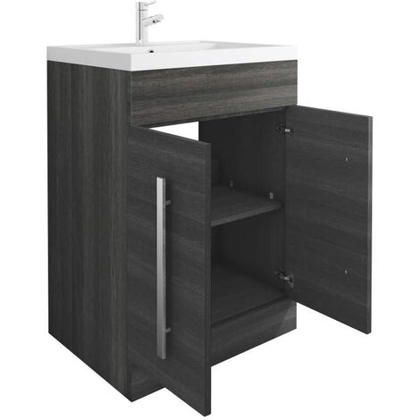 600mm Vanity Unit with Basin Bathroom Furniture Charcoal