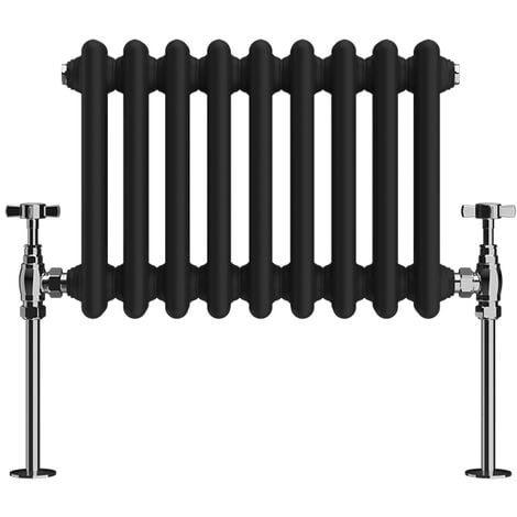 NRG Traditional Vintage Cast Iron Style Radiator Black Horizontal 2 Column 300 x 425mm
