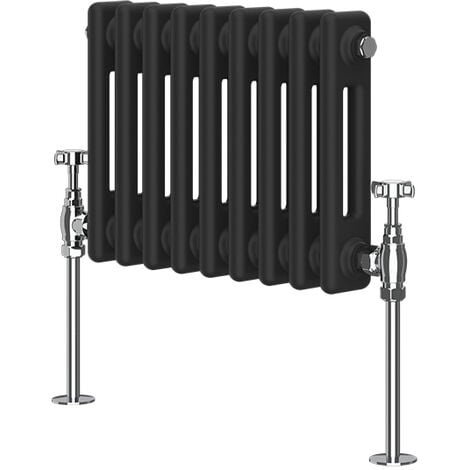 NRG Traditional Vintage Cast Iron Style Radiator Black Horizontal 2 Column 300 x 425mm