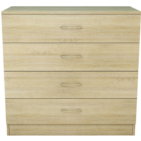 Chest of Drawers Modern Bedroom Furniture Hallway Wide Storage 4 Drawers Cabinet Oak
