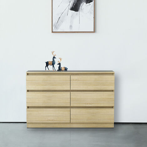 Chest of Drawers Bedroom Furniture Hallway Storage 6 Drawers Oak