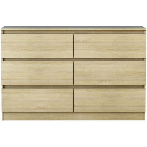 Chest of Drawers Bedroom Furniture Hallway Storage 6 Drawers Oak