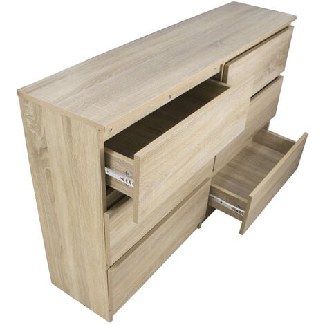Chest of Drawers Bedroom Furniture Hallway Storage 6 Drawers Oak