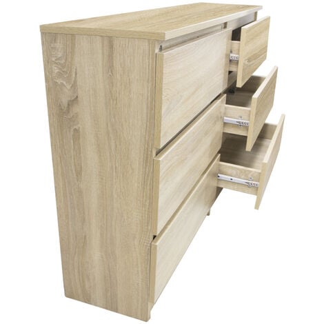 Chest of Drawers Bedroom Furniture Hallway Storage 6 Drawers Oak