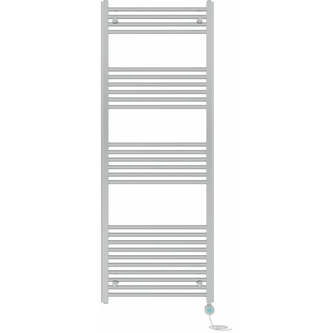 Pre-filled Bathroom Straight Electric Heated Towel Rail Radiator Thermostatic 1600x600mm Chrome