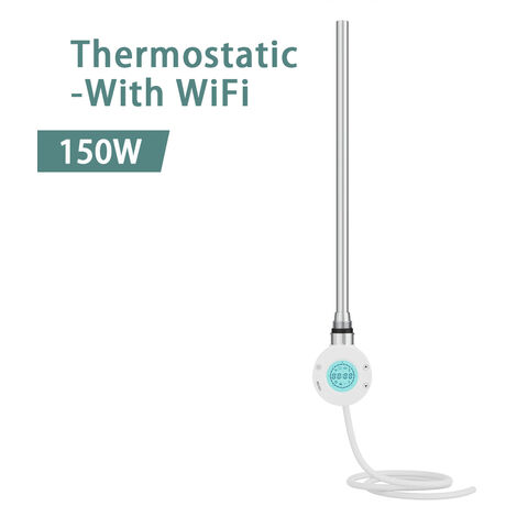 NRG Smart WiFi Thermostatic Electric Heating Element for Heated Towel Rail Radiator 150W White