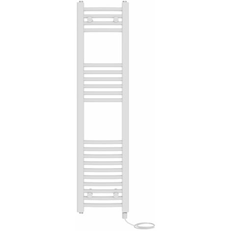 Bathroom Curved Prefilled Electric Heated Towel Rail Ladder Warmer Radiator 1200x300mm White (1/5)