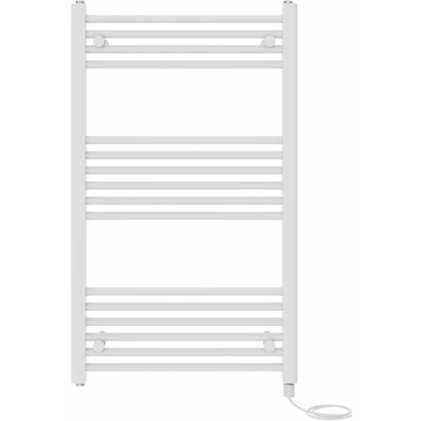 Prefilled Electric Straight Heated Towel Rail Radiator Ladder Warmer 1000x600mm White