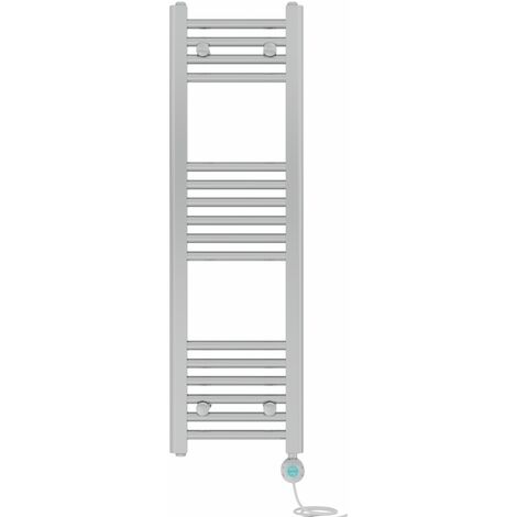 Pre-filled Bathroom Straight Electric Heated Towel Rail Radiator Thermostatic 1000x300mm Chrome
