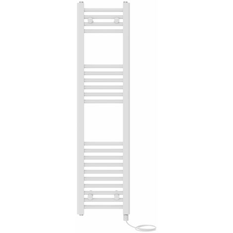 Prefilled Electric Straight Heated Towel Rail Radiator Ladder Warmer 1200x300mm White