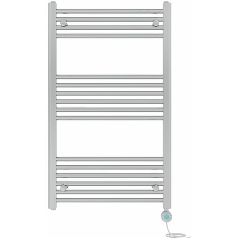 Pre-filled Bathroom Straight Electric Heated Towel Rail Radiator Thermostatic 1000x600mm Chrome