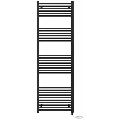 Prefilled Electric Straight Heated Towel Rail Radiator Ladder Warmer 1800x600mm Black