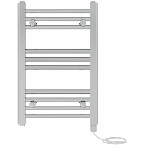 Prefilled Electric Straight Heated Towel Rail Radiator Ladder Warmer 600x400mm Chrome