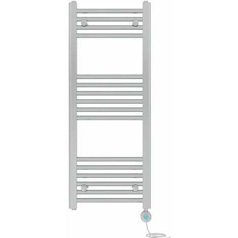 Pre-filled Bathroom Straight Electric Heated Towel Rail Radiator Thermostatic 1000x400mm Chrome